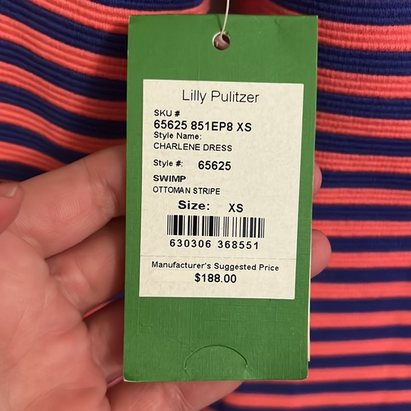 NWT Lilly Pulitzer Ottoman Stripe Charlene Dress in Size XS - Picture 6 of 11